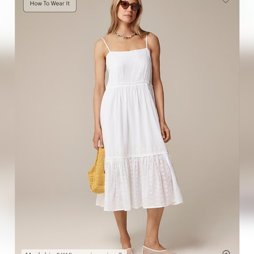J Crew Sorrento dress in cotton voile CK827 Size M NWT White